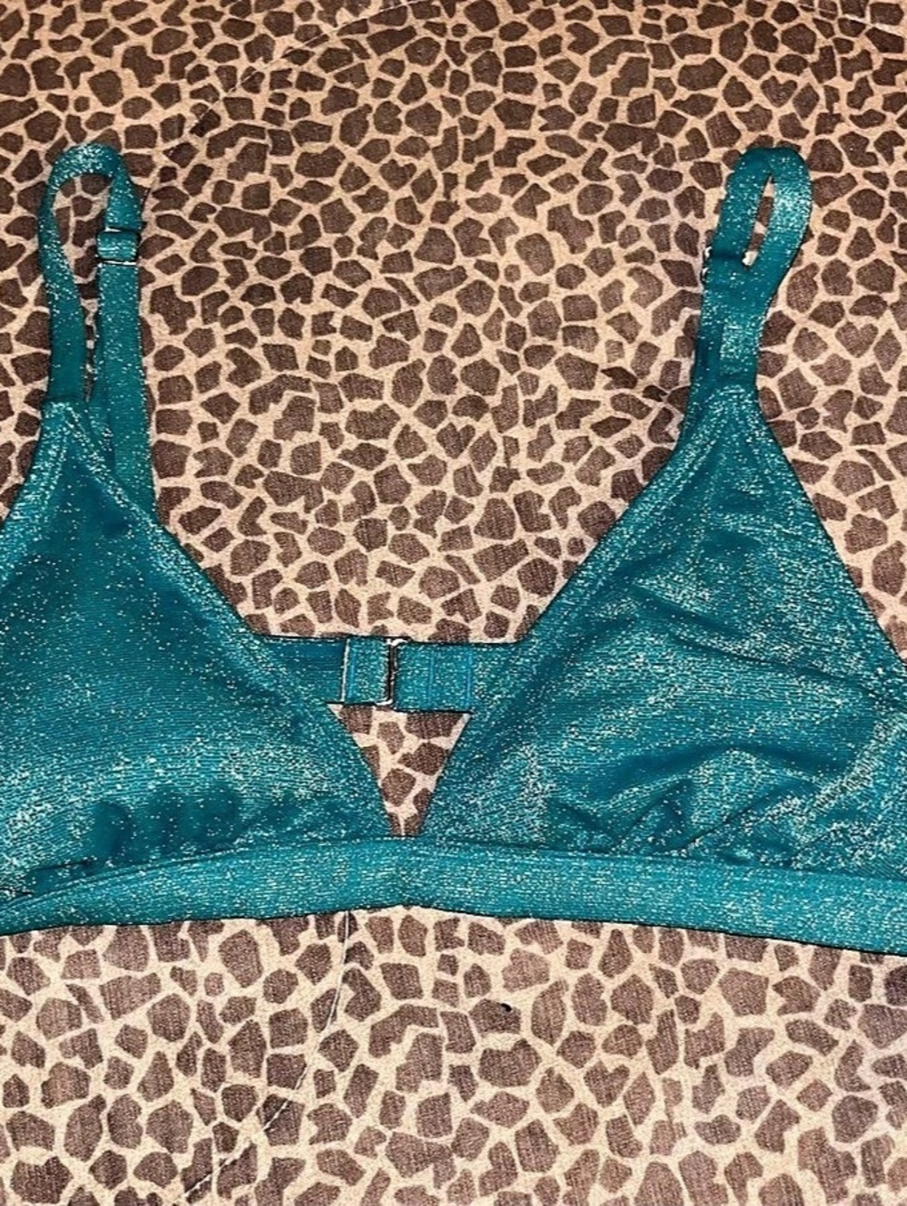 Wild Fable Teal Sparkle Bikini Top